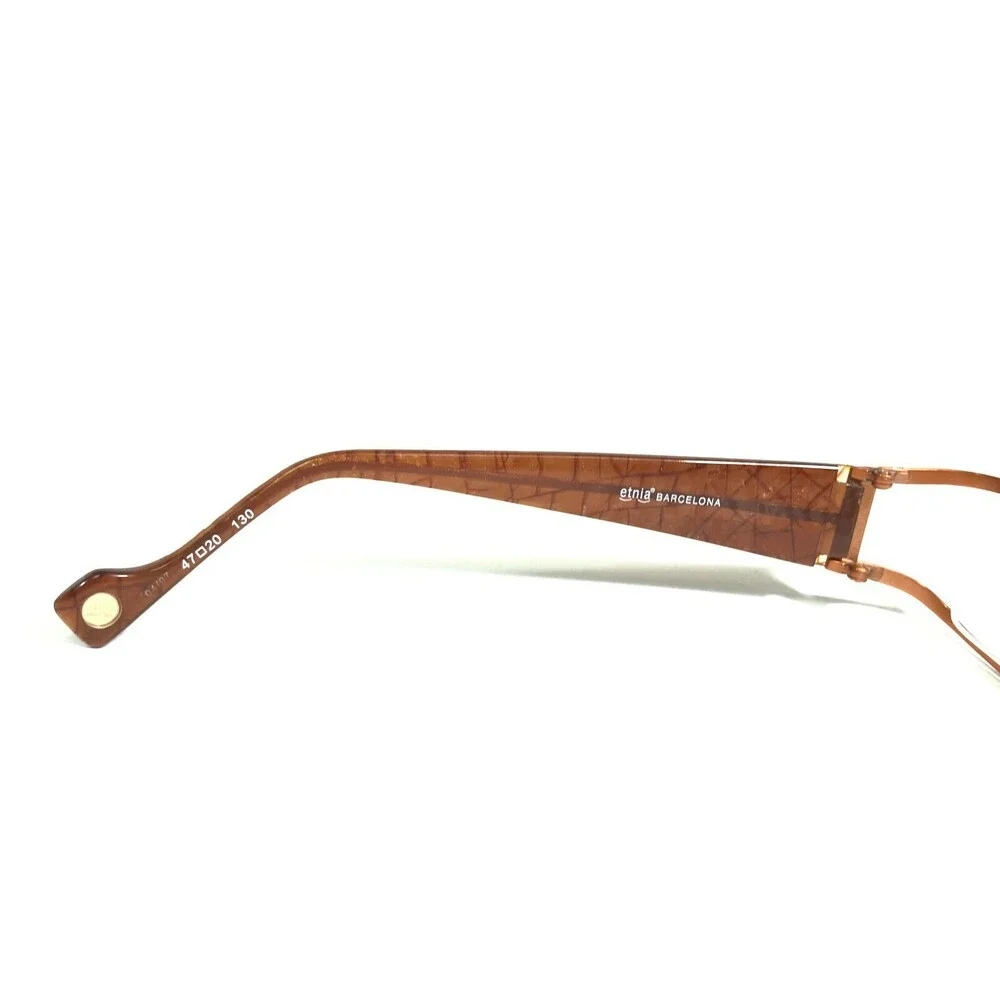 Etnia Barcelona Eyeglasses Frames Naples BR/OG Brown Rectangular 47-20-130